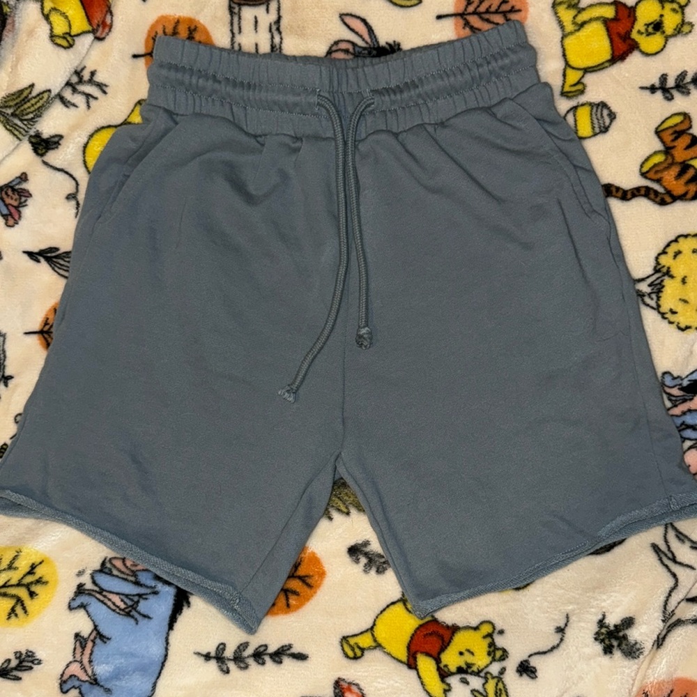 H&M men’s greenish blue sweat shorts